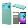Mercurycase Samsung A5 (2016) MERCURY Wow tok álló, bőr hatású FLIP, textil minta, CYAN