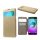 Mercurycase Samsung A5 (2016) MERCURY Wow tok álló, bőr hatású FLIP, textil minta, ARANY