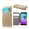 Mercurycase Samsung A5 (2016) MERCURY Wow tok álló, bőr hatású FLIP, textil minta, ARANY