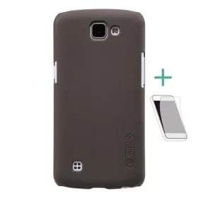   Nillkin LG K4 NILLKIN SUPER FROSTED műanyag telefonvédő gumírozott, érdes felület + képernyővédő fólia, ARANYBARNA