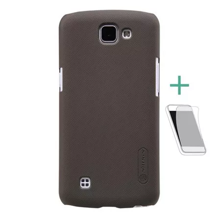 Nillkin LG K4 NILLKIN SUPER FROSTED műanyag telefonvédő gumírozott, érdes felület + képernyővédő fólia, ARANYBARNA