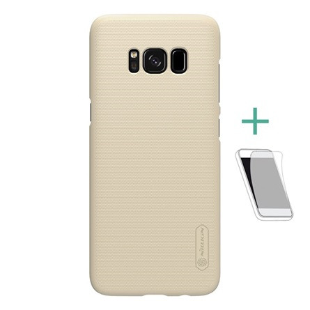 Nillkin Samsung S8 Plus NILLKIN SUPER FROSTED műanyag telefonvédő gumírozott, érdes felület + képernyővédő fólia, ARANY