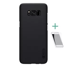   Nillkin Samsung S8 Plus NILLKIN SUPER FROSTED műanyag telefonvédő gumírozott, érdes felület + képernyővédő fólia, FEKETE