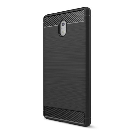 Gigapack Nokia 3 Gigapack szilikon telefonvédő ütésállóság, karbon minta, FEKETE