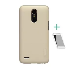   Nillkin LG K10 (2017) NILLKIN SUPER FROSTED műanyag telefonvédő gumírozott, érdes felület + képernyővédő fólia, ARANY