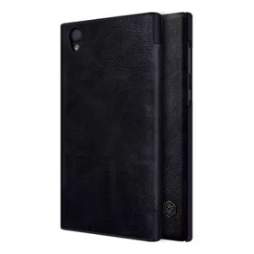   Nillkin Sony Xperia L1 NILLKIN QIN tok álló, bőr hatású FLIP, kártyazseb, FEKETE