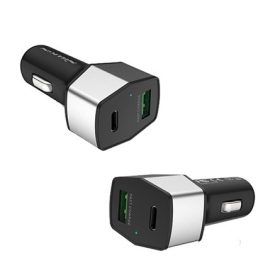   NILLKIN CELERITY autós töltő USB+Type-C aljzat 12W, PD gyorstöltő 3.0, EZÜST