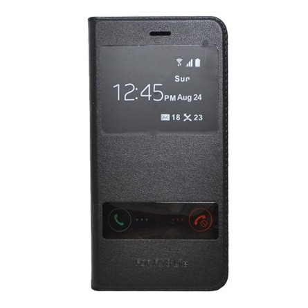 Gigapack Huawei P8 Lite Gigapack Tok álló, bőr hatású FLIP, ablakos, FEKETE