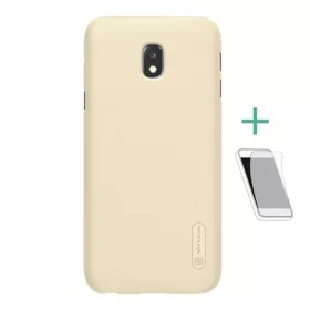   Nillkin Samsung J3 (2017) NILLKIN SUPER FROSTED műanyag telefonvédő gumírozott, érdes felület + képernyővédő fólia, ARANY
