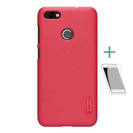 Nillkin Huawei P9 Lite Mini NILLKIN SUPER FROSTED műanyag telefonvédő gumírozott, érdes felület + képernyővédő fólia, PIROS