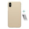 Nillkin iPhone XS 5.8 NILLKIN SUPER FROSTED műanyag telefonvédő gumírozott, érdes felület + képernyővédő fólia, ARANY