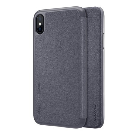 Nillkin iPhone XS 5.8 NILLKIN SPARKLE műanyag telefonvédő FLIP, oldalra nyíló, FEKETE