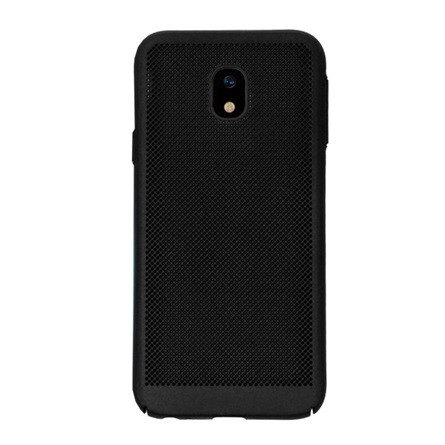 Gigapack Samsung J3 (2017) Gigapack Műanyag telefonvédő gumírozott, lyukacsos, FEKETE