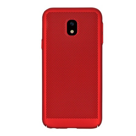 Gigapack Samsung J3 (2017) Gigapack Műanyag telefonvédő gumírozott, lyukacsos, PIROS