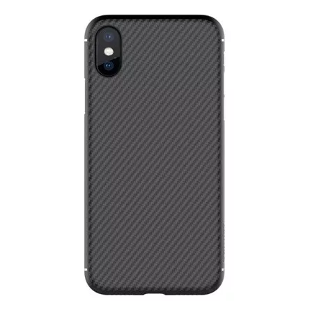 Nillkin iPhone XS 5.8 NILLKIN SYNTHETIC FIBER műanyag telefonvédő környezetbarát, karbon minta, FEKETE