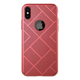   Nillkin iPhone XS 5.8 NILLKIN AIR műanyag telefonvédő gumírozott, logó kivágás, PIROS
