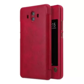   Nillkin Huawei Mate 10 NILLKIN QIN tok álló, bőr hatású aktív FLIP, ablakos, PIROS