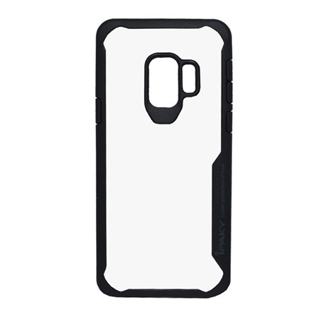 Ipaky Samsung S9 IPAKY szilikon telefonvédő ütésállóság, átlátszó hátlap, FEKETE