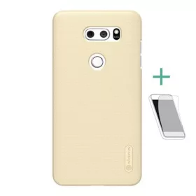   Nillkin LG V30 NILLKIN SUPER FROSTED műanyag telefonvédő gumírozott, érdes felület + képernyővédő fólia, ARANY