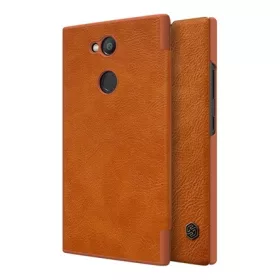   Nillkin Sony Xperia L2 NILLKIN QIN tok álló, bőr hatású FLIP, kártyazseb, BARNA