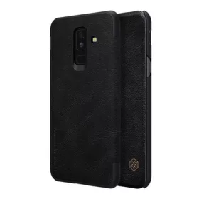   Nillkin Samsung A6+ (2018) NILLKIN QIN tok álló, bőr hatású FLIP, kártyazseb, FEKETE