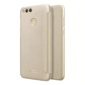   Nillkin Honor 7X (2017) NILLKIN SPARKLE műanyag telefonvédő bőr hatású FLIP, oldalra nyíló, ARANY
