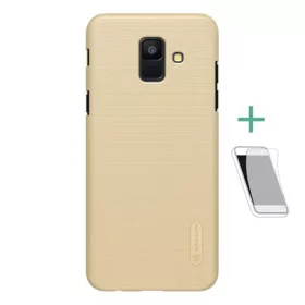  Nillkin Samsung A6 (2018) NILLKIN SUPER FROSTED műanyag telefonvédő gumírozott, érdes felület + képernyővédő fólia, ARANY