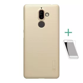   Nillkin Nokia 7 Plus NILLKIN SUPER FROSTED műanyag telefonvédő gumírozott, érdes felület + képernyővédő fólia, ARANY