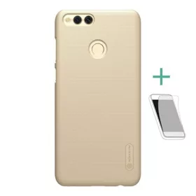   Nillkin Honor 7X (2017) NILLKIN SUPER FROSTED műanyag telefonvédő gumírozott, érdes felület + képernyővédő fólia, ARANY