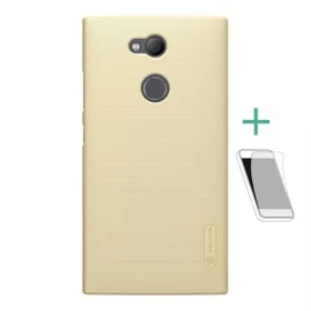   Nillkin Sony Xperia L2 NILLKIN SUPER FROSTED műanyag telefonvédő gumírozott, érdes felület + képernyővédő fólia, ARANY