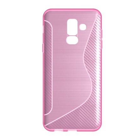 Gigapack Samsung A6+ (2018) Gigapack Szilikon telefonvédő S-line, karbon minta, RÓZSASZÍN