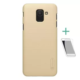   Nillkin Samsung J6 (2018) NILLKIN SUPER FROSTED műanyag telefonvédő gumírozott, érdes felület + képernyővédő fólia, ARANY