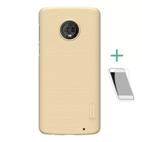   Nillkin Motorola Moto G6 Plus NILLKIN SUPER FROSTED műanyag telefonvédő gumírozott, érdes felület + képernyővédő fólia, ARANY