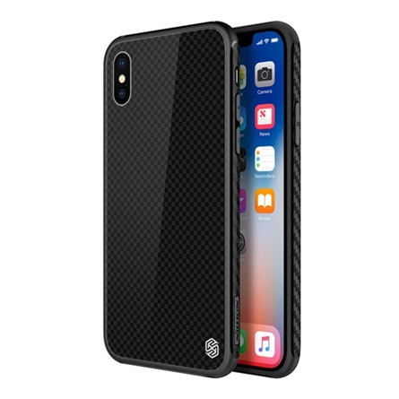 Nillkin iPhone XS 5.8 NILLKIN TEMPERED PLAID szilikon telefonvédő ütésállóság, négyzet, FEKETE