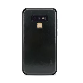   Mofi Samsung Note 9 MOFI szilikon telefonvédő bőr hatású hátlap FEKETE