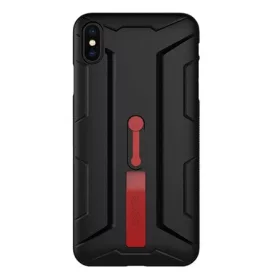   Nillkin iPhone XS Max 6.5 NILLKIN GRIP szilikon telefonvédő műanyag belső, ujjra húzható, FEKETE