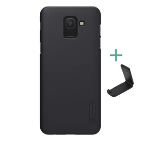   Nillkin Samsung J6 (2018) NILLKIN SUPER FROSTED műanyag telefonvédő gumírozott, érdes felület + asztali tartó, FEKETE