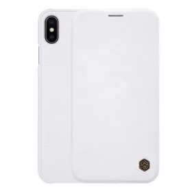   Nillkin iPhone XS Max 6.5 NILLKIN QIN tok álló, bőr hatású FLIP, kártyazseb, FEHÉR