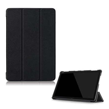 Gigapack Huawei Mediapad M5 10.1 Lite WIFI GIGAPACK Tok álló, bőr hatású aktív FLIP, asztali tartó, FEKETE