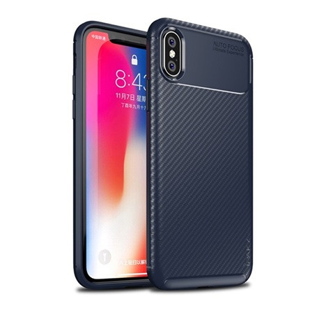 Ipaky iPhone XS 5.8 IPAKY szilikon telefonvédő karbon minta SÖTÉTKÉK
