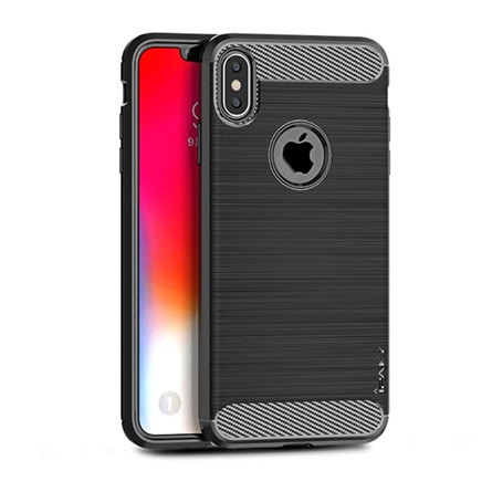 Ipaky iPhone XS Max 6.5 IPAKY szilikon telefonvédő ütésállóság, logó kivágás, FEKETE