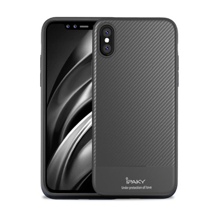 Ipaky iPhone XS Max 6.5 IPAKY szilikon telefonvédő ultravékony, karbon minta, SZÜRKE