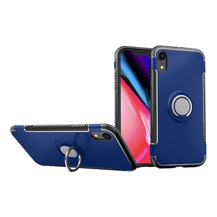 Gigapack iPhone XR 6.1 Gigapack Szilikon telefonvédő asztali tartó, karbon minta, SÖTÉTKÉK