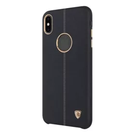   Nillkin iPhone XS Max 6.5 NILLKIN ENGLON műanyag telefonvédő bőr hatású, logó kivágás, FEKETE