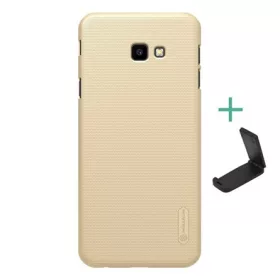   Nillkin Samsung J4 Plus NILLKIN SUPER FROSTED műanyag telefonvédő gumírozott, érdes felület + asztali tartó, ARANY