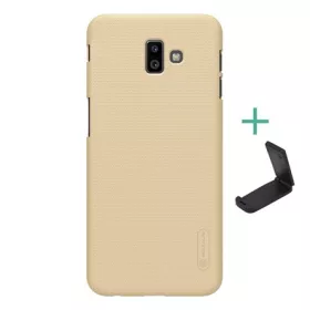   Nillkin Samsung J6 Plus NILLKIN SUPER FROSTED műanyag telefonvédő gumírozott, érdes felület + asztali tartó, ARANY