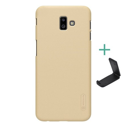 Nillkin Samsung J6 Plus NILLKIN SUPER FROSTED műanyag telefonvédő gumírozott, érdes felület + asztali tartó, ARANY