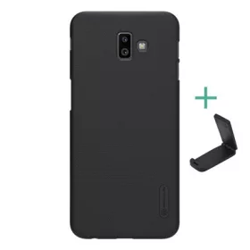   Nillkin Samsung J6 Plus NILLKIN SUPER FROSTED műanyag telefonvédő gumírozott, érdes felület + asztali tartó, FEKETE