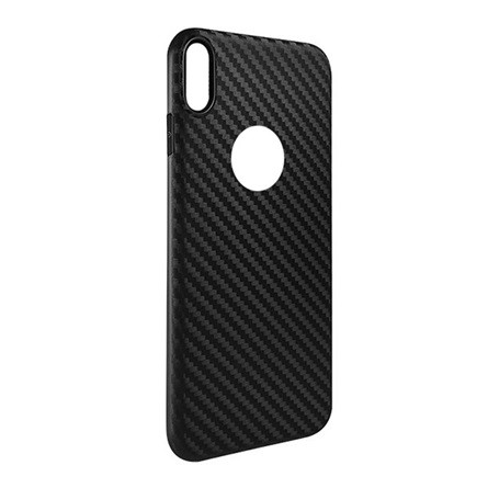 Hoco iPhone XS Max 6.5 HOCO DELICATE SHADOW szilikon telefonvédő karbon minta, logó kivágás, FEKETE