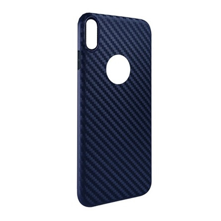 Hoco iPhone XS Max 6.5 HOCO DELICATE SHADOW szilikon telefonvédő karbon minta, logó kivágás, SÖTÉTKÉK